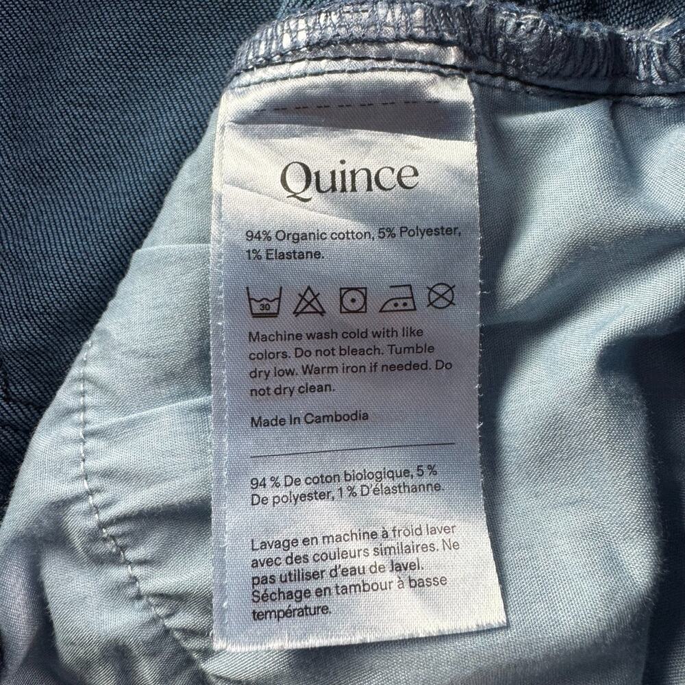 Quince Bella Stretch Straight Jeans 29 Deep Sea Blue Denim Organic Cotton - Picture 14 of 16